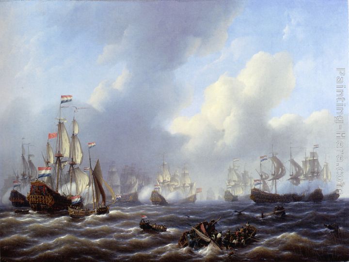 The Battle Of Kamperduin painting - Petrus Jan Schotel The Battle Of Kamperduin art painting